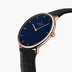 NR40RGLEBCNA &Native ladies leather strap watches - navy dial - rose gold case