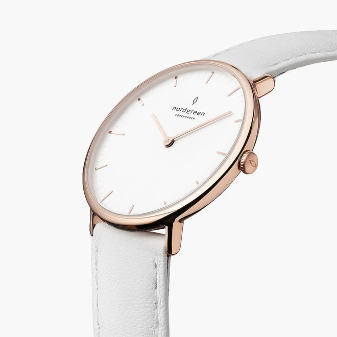 NR36RGLEWHXX &Native white watches for women - white dial - rose gold case NR36RGLEWHXX &Native white watches for women - white dial - rose gold case