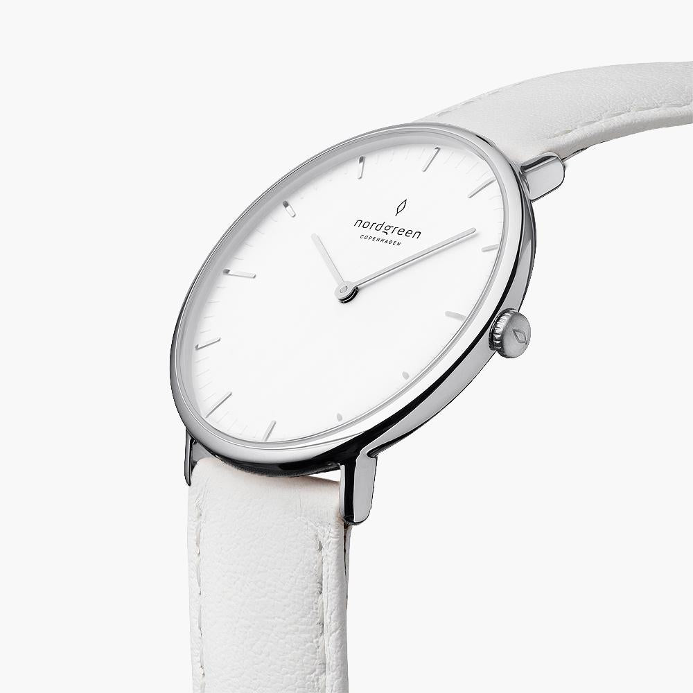 Native White Dial White Leather
