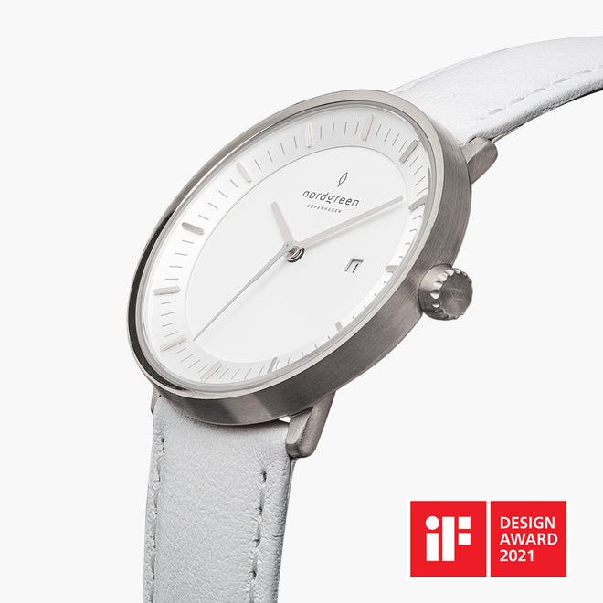 PH36SILEWHXX &Philosopher silver watch mens - white dial - white leather strap PH36SILEWHXX &Philosopher silver watch mens - white dial - white leather strap