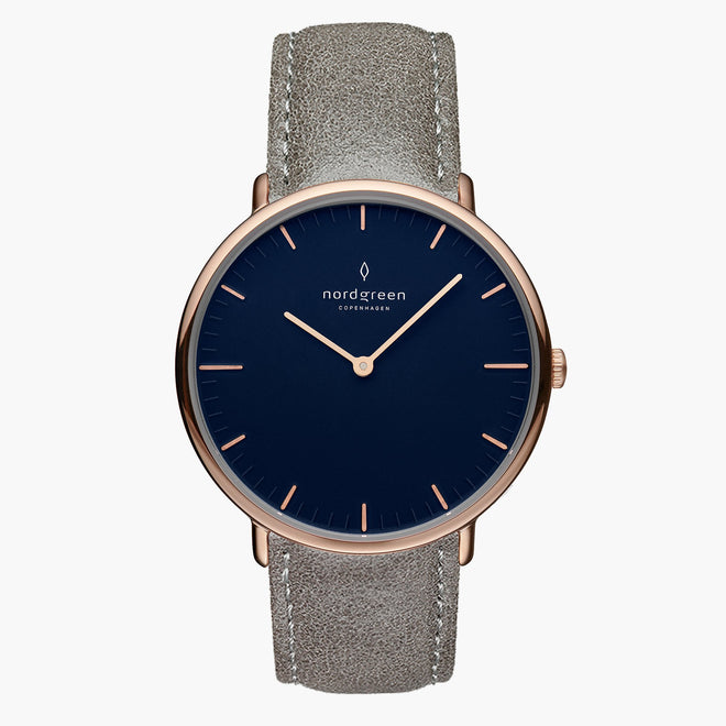 NR40RGLEGRNA &Native ladies leather strap watches - navy dial - rose gold case NR40RGLEGRNA &Native ladies leather strap watches - navy dial - rose gold case