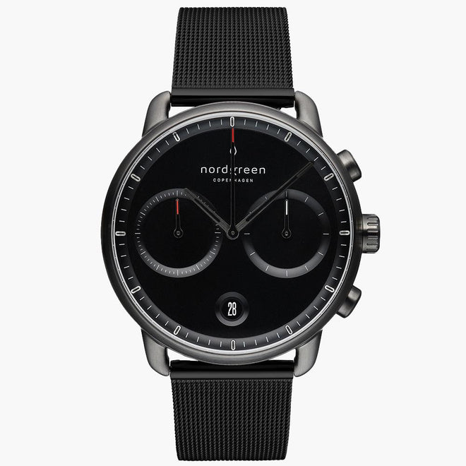 PI42GMMEBLBL &Pioneer gunmetal watch - black dial - black mesh strap PI42GMMEBLBL &Pioneer gunmetal watch - black dial - black mesh strap