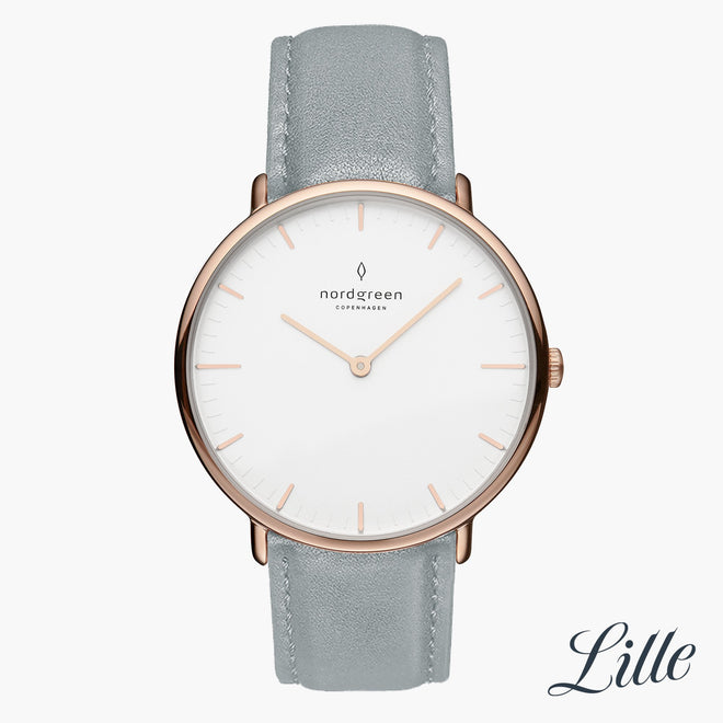 NR32RGVEDOXX &Native ladies leather strap watches - white dial - rose gold case NR32RGVEDOXX &Native ladies leather strap watches - white dial - rose gold case