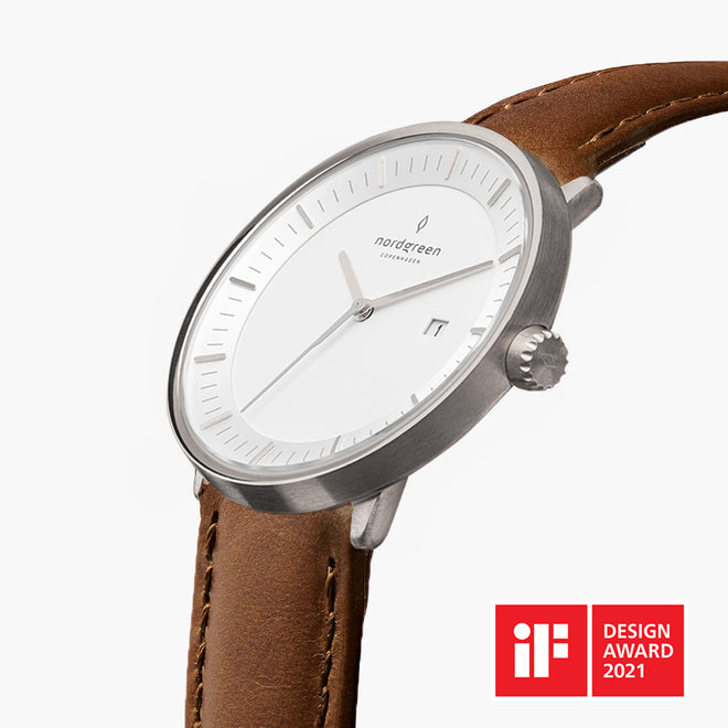 PH36SIVEBRXX PH40SIVEBRXX &Philosopher mens tan watch - white dial - silver case PH36SIVEBRXX PH40SIVEBRXX &Philosopher mens tan watch - white dial - silver case