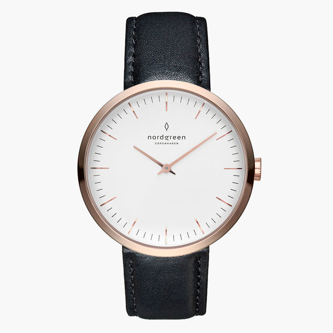 IN32RGLEBLXX IN40RGLEBLXX &Infinity rose gold ladies watch - white dial - rose gold case - black leather strap IN32RGLEBLXX IN40RGLEBLXX &Infinity rose gold ladies watch - white dial - rose gold case - black leather strap