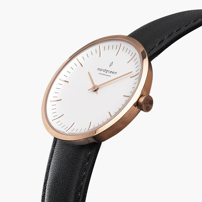 IN32RGLEBLXX IN40RGLEBLXX &Infinity rose gold ladies watch - white dial - rose gold case - black leather strap IN32RGLEBLXX IN40RGLEBLXX &Infinity rose gold ladies watch - white dial - rose gold case - black leather strap