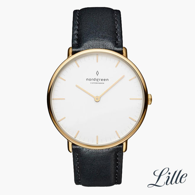 NR32GOLEBLXX &Native ladies leather strap watches - white dial - gold case NR32GOLEBLXX &Native ladies leather strap watches - white dial - gold case