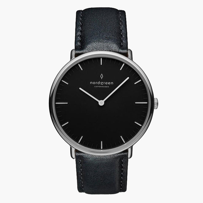 NR36SILEBLBL NR40SILEBLBL NR28SILEBLBL &Native ladies leather strap watches - black dial - silver case NR36SILEBLBL NR40SILEBLBL NR28SILEBLBL &Native ladies leather strap watches - black dial - silver case