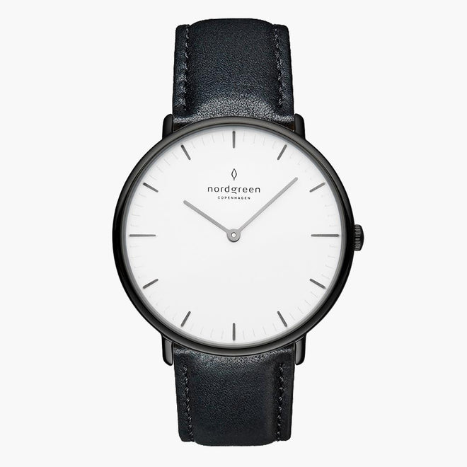 NR36GMLEBLXX NR40GMLEBLXX NR28GMLEBLXX &Native mens white face watches - gun metal case - black leather strap NR36GMLEBLXX NR40GMLEBLXX NR28GMLEBLXX &Native mens white face watches - gun metal case - black leather strap