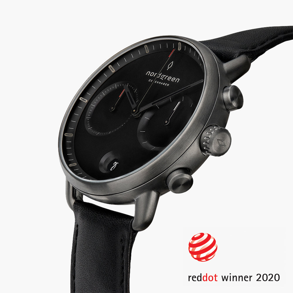 Black leather watch shop