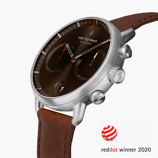 PI42SILEBRBS &Pioneer mens tan watch - sunray brown dial - silver case PI42SILEBRBS &Pioneer mens tan watch - sunray brown dial - silver case