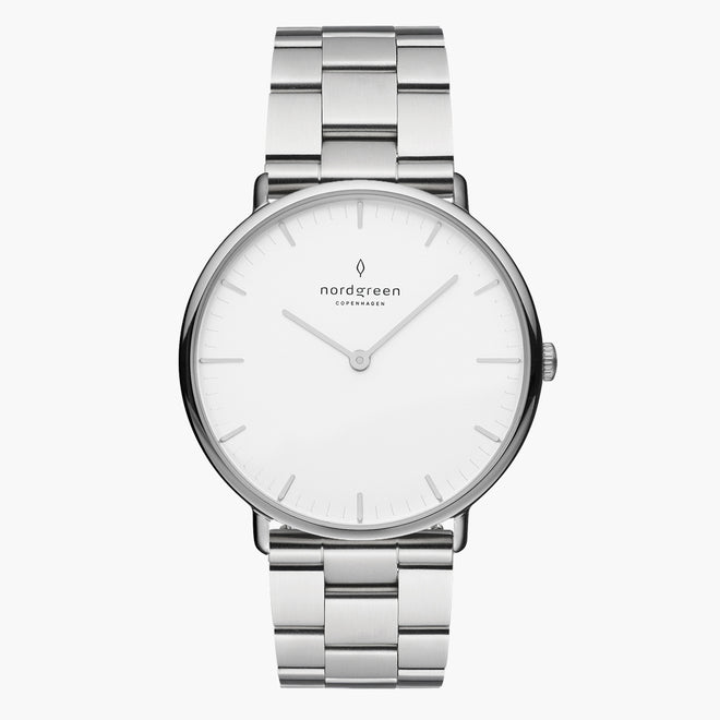 NR36SI3LSIXX NR40SI3LSIXX &Native silver watch women - white dial - 3 link strap NR36SI3LSIXX NR40SI3LSIXX &Native silver watch women - white dial - 3 link strap