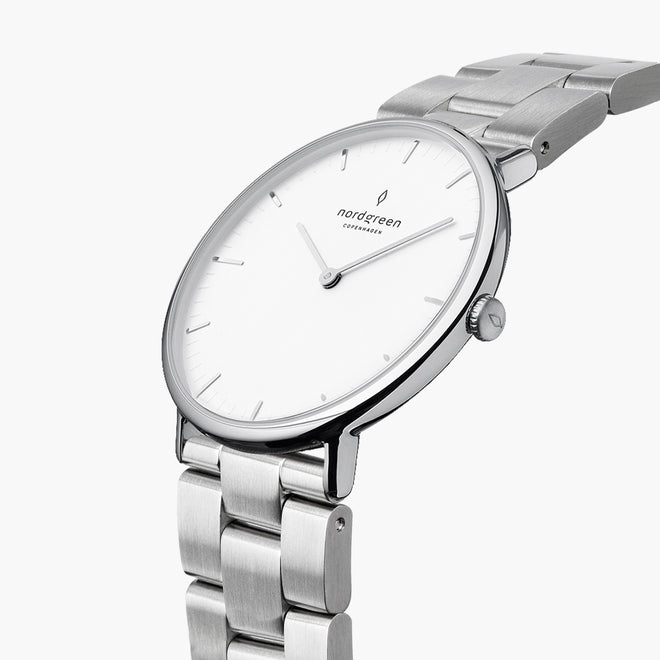 NR36SI3LSIXX NR40SI3LSIXX &Native silver watch women - white dial - 3 link strap NR36SI3LSIXX NR40SI3LSIXX &Native silver watch women - white dial - 3 link strap