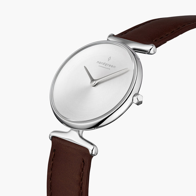 UN28SILEDBBM UN32SILEDBBM &Unika ladies leather strap watches - brushed dial - silver case - dark brown leather strap UN28SILEDBBM UN32SILEDBBM &Unika ladies leather strap watches - brushed dial - silver case - dark brown leather strap