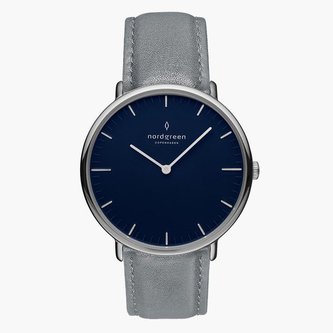 NR36SILEGRNA NR28SILEGRNA &Native ladies leather strap watches - navy dial - silver case NR36SILEGRNA NR28SILEGRNA &Native ladies leather strap watches - navy dial - silver case