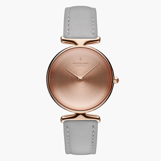UN28RGLEGRBM UN32RGLEGRBM &Unika rose gold ladies watch - brushed dial - rose gold case - grey leather strap UN28RGLEGRBM UN32RGLEGRBM &Unika rose gold ladies watch - brushed dial - rose gold case - grey leather strap