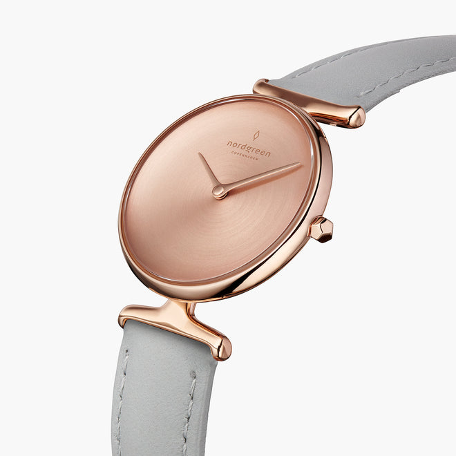 UN28RGLEGRBM UN32RGLEGRBM &Unika rose gold ladies watch - brushed dial - rose gold case - grey leather strap UN28RGLEGRBM UN32RGLEGRBM &Unika rose gold ladies watch - brushed dial - rose gold case - grey leather strap