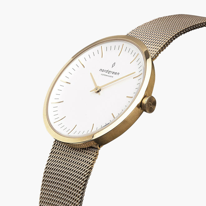 IN40GOMEGOXXIN32GOMEGOXX &Infinity gold watch women - white dial - mesh strap IN40GOMEGOXXIN32GOMEGOXX &Infinity gold watch women - white dial - mesh strap