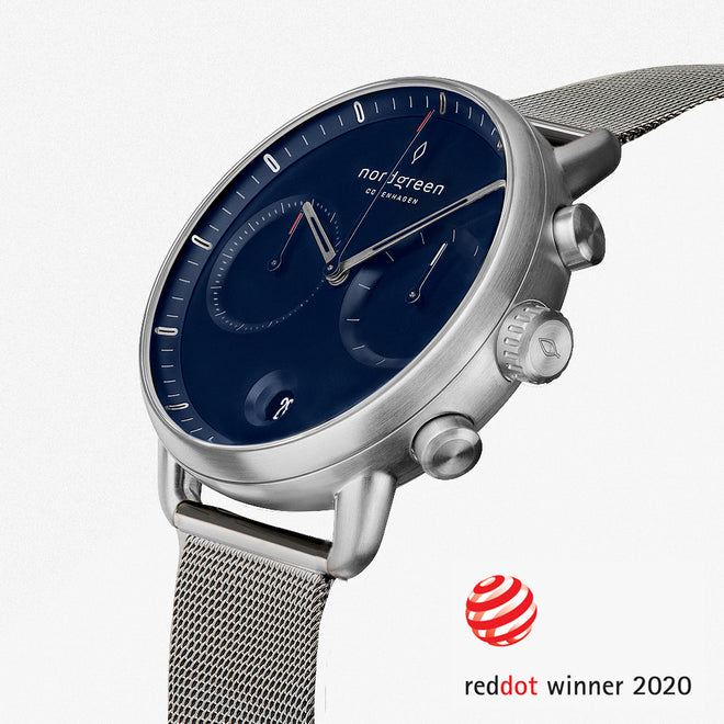 PI42SIMESINA &Pioneer silver watch mens - navy blue dial - mesh strap PI42SIMESINA &Pioneer silver watch mens - navy blue dial - mesh strap