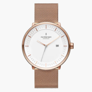 PH40RGMEROXX PH36RGMEROXX &Philosopher mens white face watches - rose gold case - mesh strap