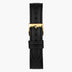 ST14POGOVEBL &Black vegan leather watch strap - gold buckle - 14mm