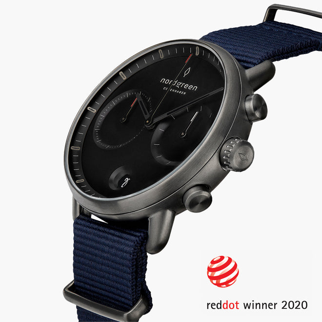 PI42GMNYNABL &Pioneer gunmetal watch - black dial - navy nylon strap PI42GMNYNABL &Pioneer gunmetal watch - black dial - navy nylon strap