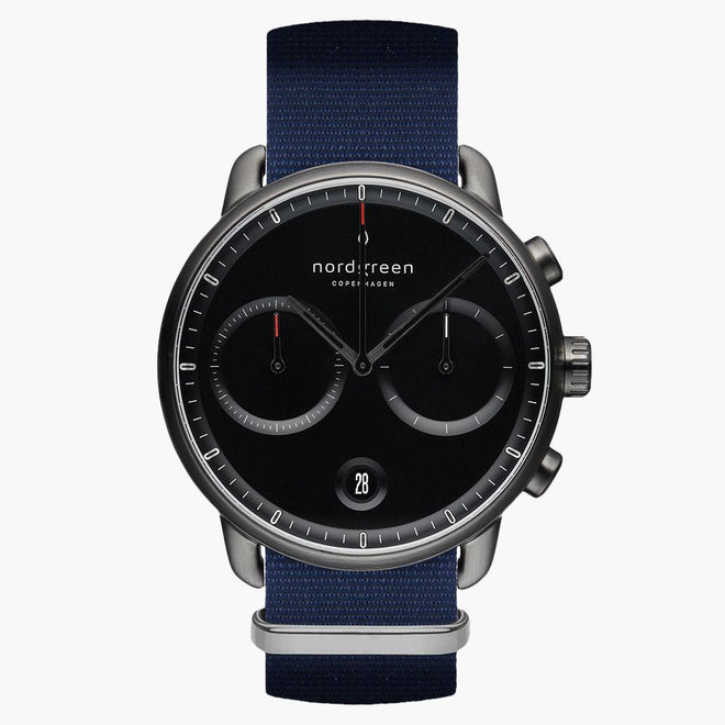 PI42GMNYNABL &Pioneer gunmetal watch - black dial - navy nylon strap PI42GMNYNABL &Pioneer gunmetal watch - black dial - navy nylon strap