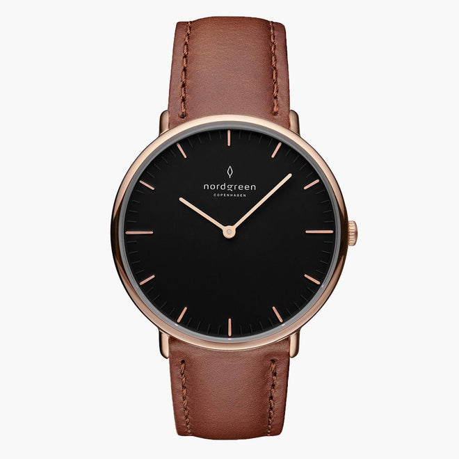 NR36RGLEBRBL NR40RGLEBRBL NR28RGLEBRBL &Native ladies leather strap watches - black dial - rose gold case NR36RGLEBRBL NR40RGLEBRBL NR28RGLEBRBL &Native ladies leather strap watches - black dial - rose gold case