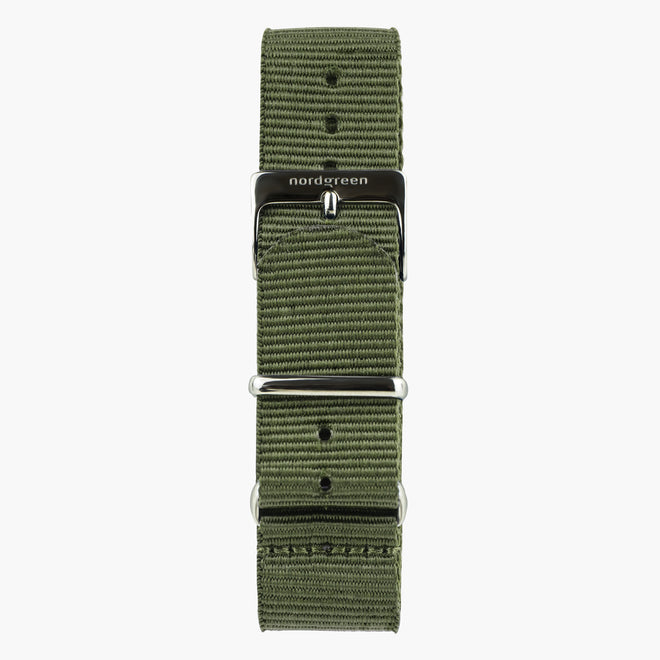 ST20POGMNYAG &Nato strap in green - gunmetal buckle - 20mm