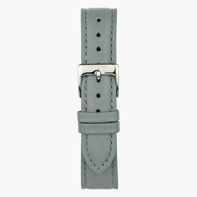 ST16BRSILEGR &Leather watch straps in grey - silver buckle - 16mm ST16BRSILEGR &Leather watch straps in grey - silver buckle - 16mm