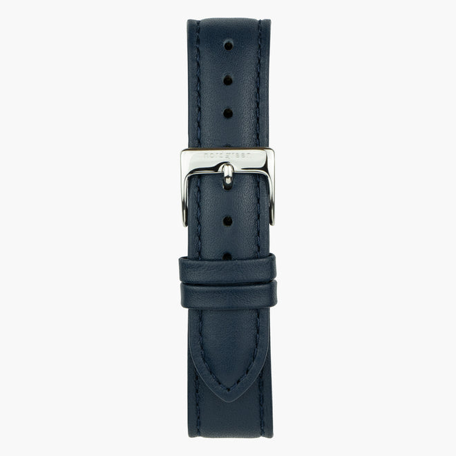 ST16BRSILENA &Blue leather watch strap - silver buckle - 16mm ST16BRSILENA &Blue leather watch strap - silver buckle - 16mm