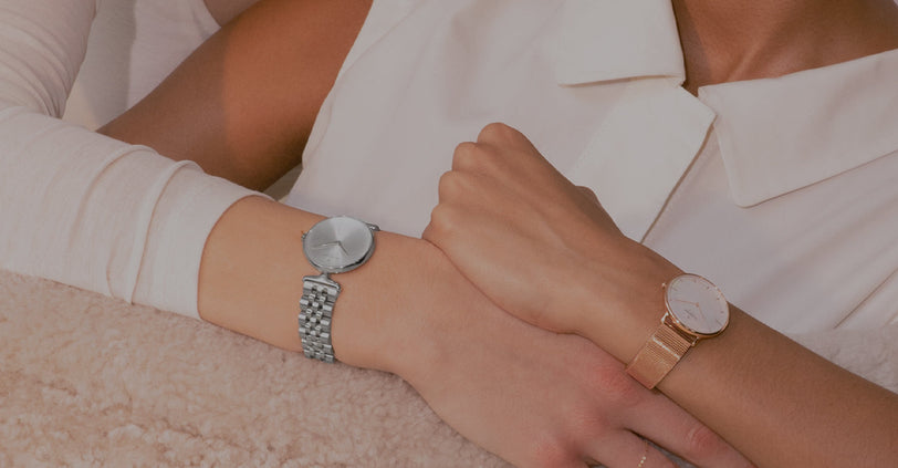 women silver watch scandinavian minimalism timepiece
