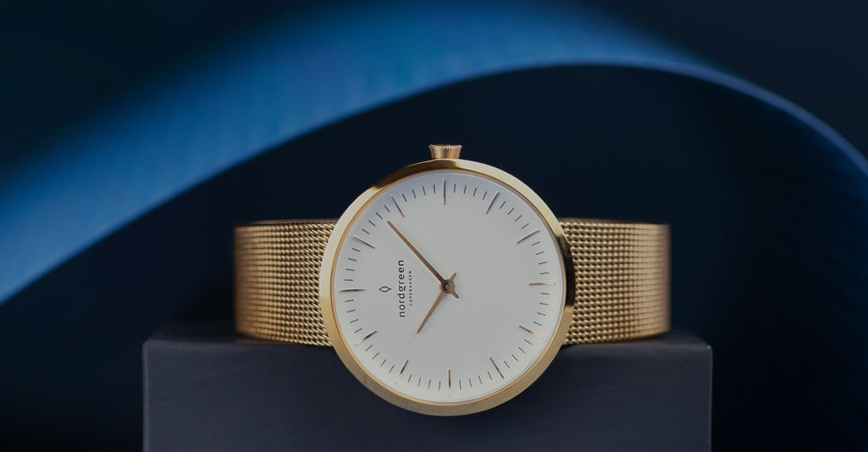 Rose gold watch strap on women's Infinity watch