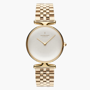UN28GO5LGOXX UN32GO5LGOXX &Unika gold watch women - white dial - gold 5 link strap