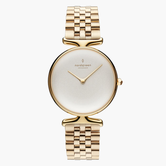 UN28GO5LGOXX UN32GO5LGOXX &Unika gold watch women - white dial - gold 5 link strap