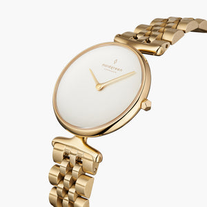 UN28GO5LGOXX UN32GO5LGOXX &Unika gold watch women - white dial - gold 5 link strap