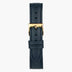 ST14POGOVENA &Blue vegan leather watch strap - gold buckle - 14mm