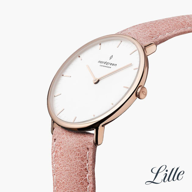 NR32RGLEPIXX &Native rose gold ladies watch - white dial - rose gold case