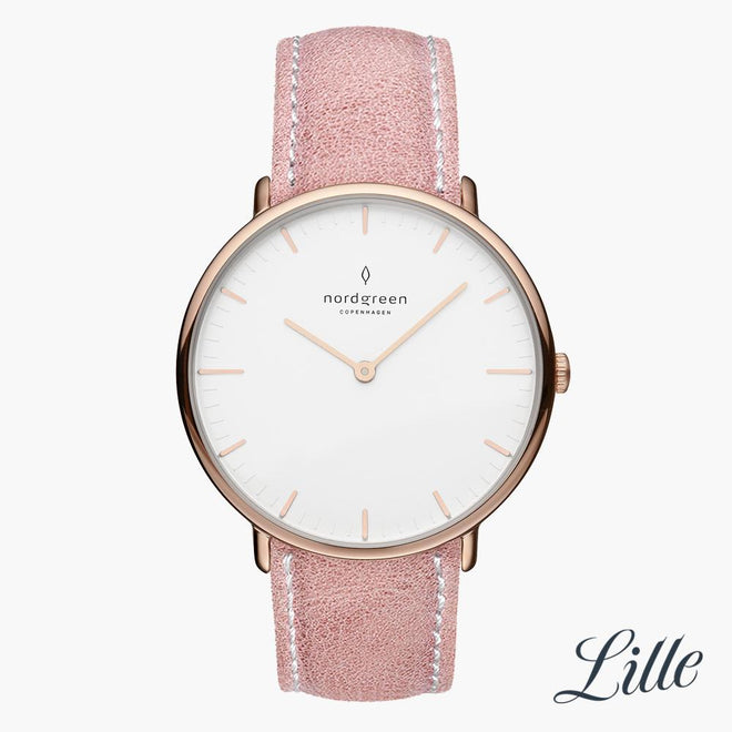 NR32RGLEPIXX &Native rose gold ladies watch - white dial - rose gold case