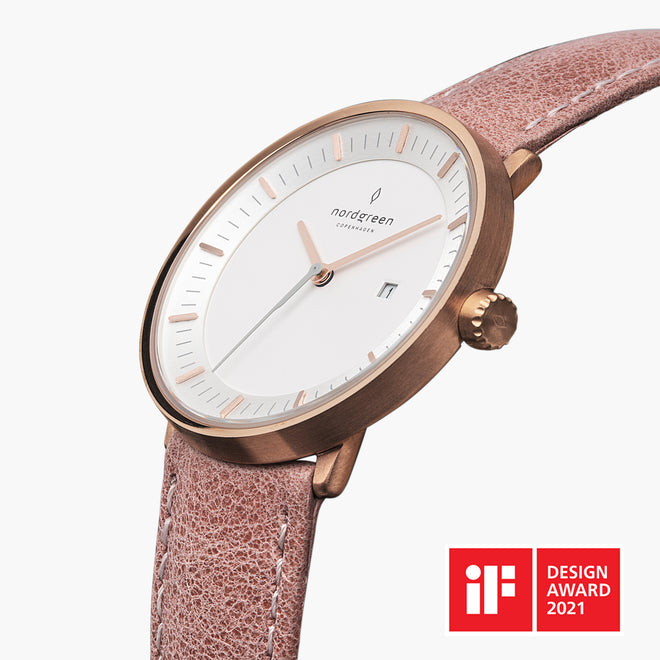 PH36RGLEPIXX &Philosopher rose gold women watch - white dial - pink leather strap