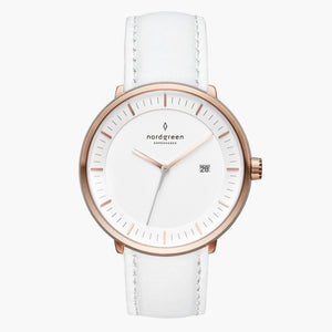 PH36RGLEWHXX &Philosopher rose gold women watch - white dial - white leather strap