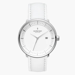PH36SILEWHXX &Philosopher silver watch mens - white dial - white leather strap