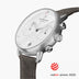 PI42SILEGRXX &Pioneer silver watch mens - white dial - patina grey leather strap