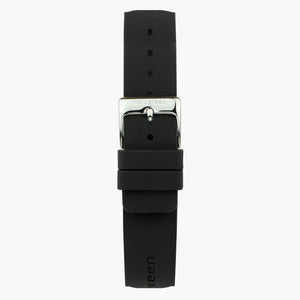 ST20POSIRUBL &Rubber watch straps in black - silver buckle - 20mm