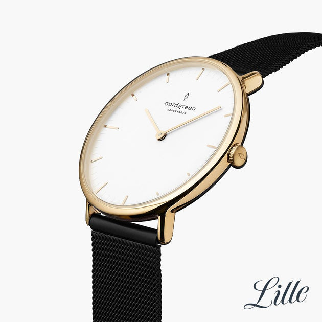 Native White Dial Black Mesh