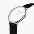 NR36SIMEBLXX NR40SIMEBLXX &Native silver watch mens - white dial - black mesh strap