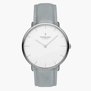 NR36SIVEDOXX NR40SIVEDOXX NR28SIVEDOXX &Native ladies leather strap watches - white dial - silver case