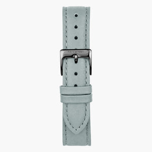 ST20POGMVEDG &Vegan leather watch straps in grey - gunmetal buckle - 20mm
