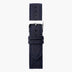 Blue Recycled Polyester Strap - Silver - 40mm