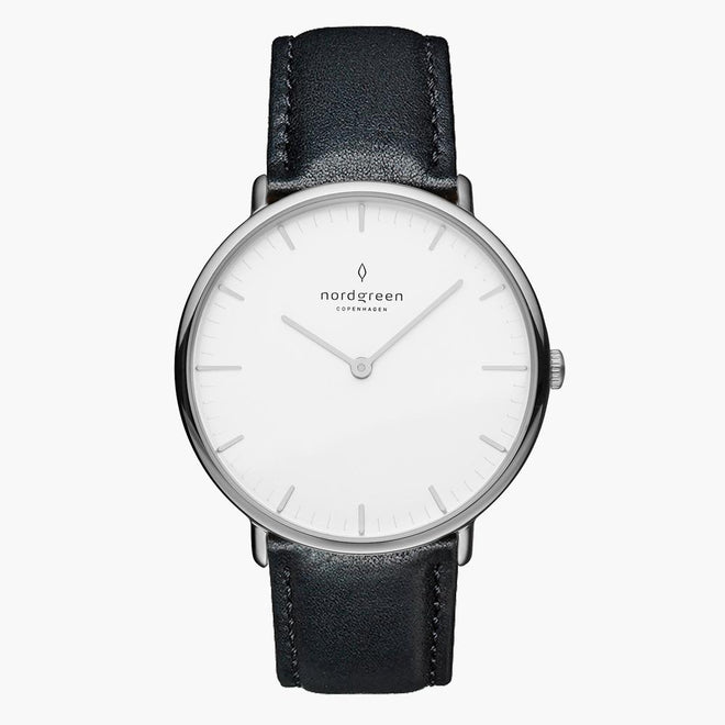 NR36SIVEBLXX NR40SIVEBLXX NR28SIVEBLXX &Native silver watch mens - white dial - silver case